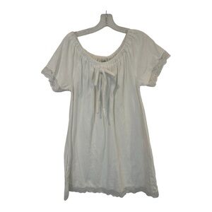 Vintage At HomeWear White Nightgown – NWT Terry Cloth House Dress Deadstock